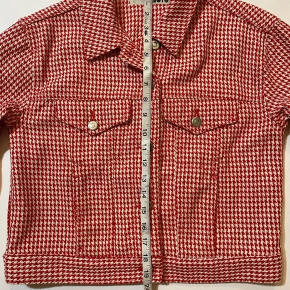 Topshop Red Houndstooth Jacket | US 6 UK 10 - Picture 5 of 13